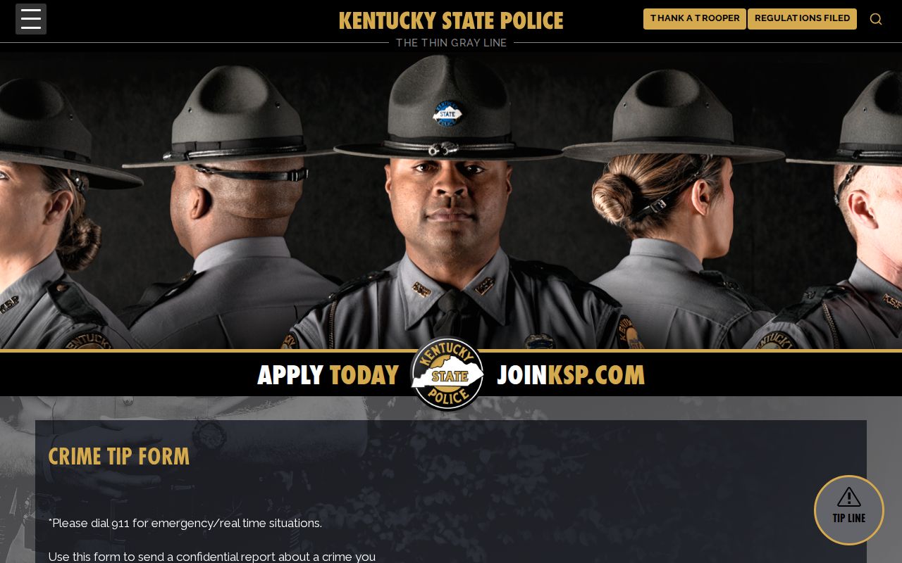 Kentucky State Police confidential tip route for Russell County warrant information